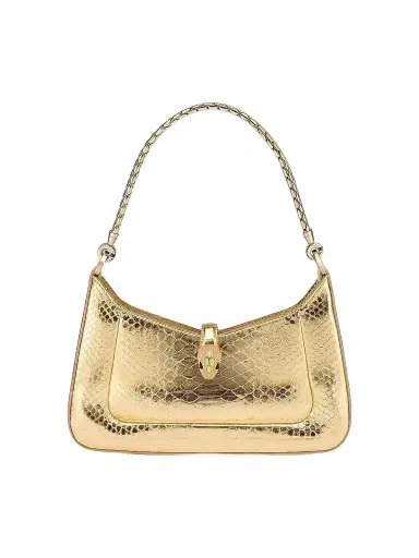 BVLGARI Women's Serpenti Metallic Python Shoulder Bag - Gold | Thumbnail 1