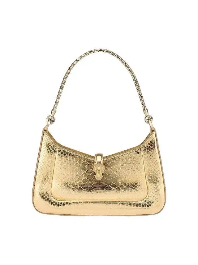 BVLGARI Women's Serpenti Metallic Python Shoulder Bag - Gold