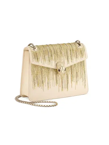 BVLGARI Women's Serpenti Forever Embellished Leather Shoulder Bag - Ivory Opal Light Gold | Thumbnail 2 BVLGARI Women's Serpenti Forever Embellished Leather Shoulder Bag - Ivory Opal Light Gold | Thumbnail 2