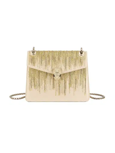 BVLGARI Women's Serpenti Forever Embellished Leather Shoulder Bag - Ivory Opal Light Gold | Thumbnail 1 BVLGARI Women's Serpenti Forever Embellished Leather Shoulder Bag - Ivory Opal Light Gold | Thumbnail 1
