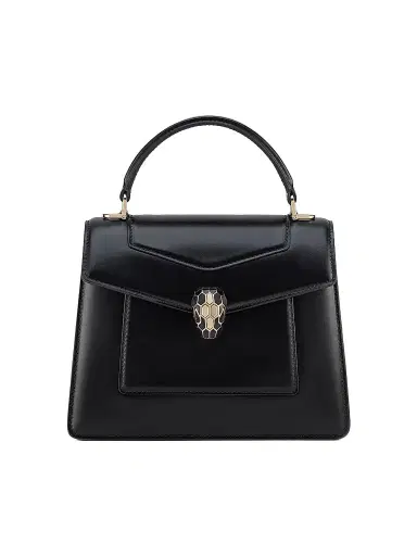 BVLGARI Women's Serpenti Forever Leather Top Handle Bag - Black | Thumbnail 1