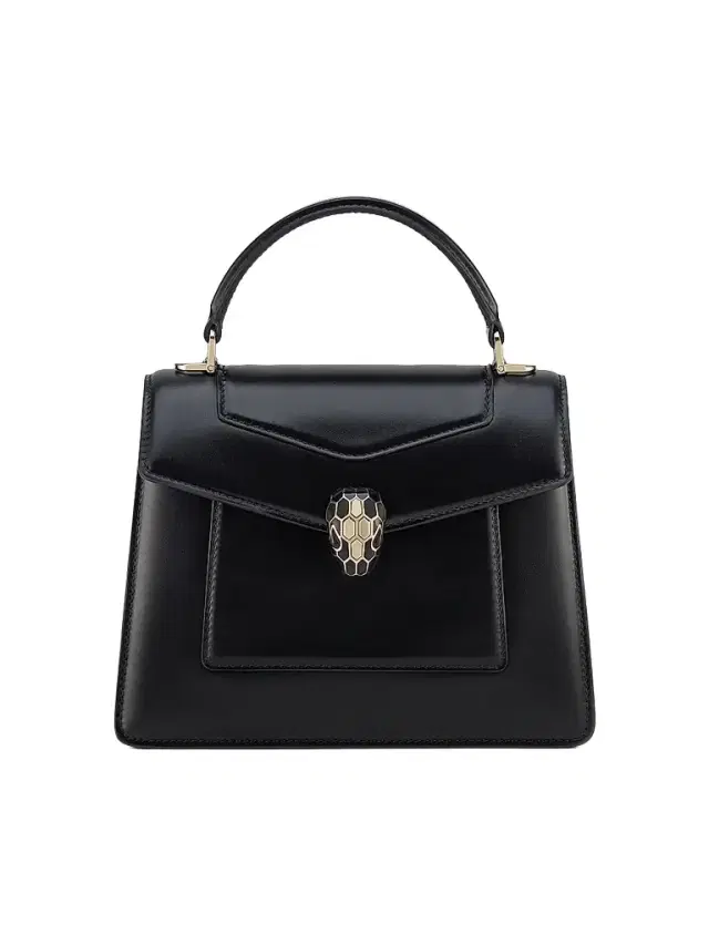 BVLGARI Women's Serpenti Forever Leather Top Handle Bag - Black