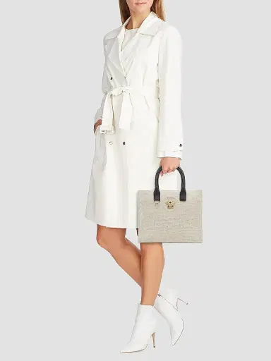 Versace Women's Small Canvas & Leather Tote Bag - Bianco | Thumbnail 2