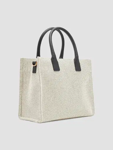 Versace Women's Small Canvas & Leather Tote Bag - Bianco | Thumbnail 5