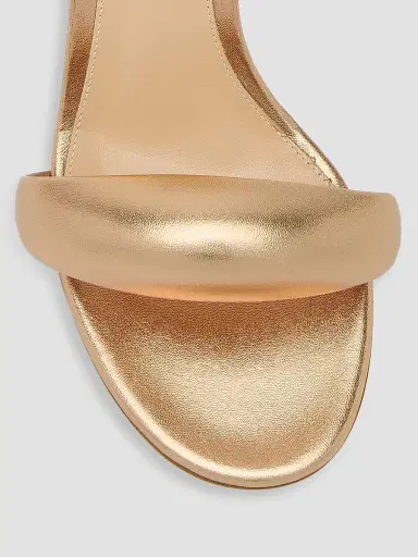 Gianvito Rossi Women's Bijoux 85MM Leather Mules - Gold - Size 11.5 | Thumbnail 4