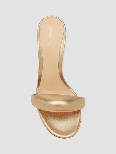 Gianvito Rossi Women's Bijoux 85MM Leather Mules - Gold - Size 11.5 | Thumbnail 5