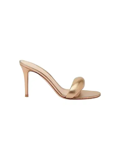 Gianvito Rossi Women's Bijoux 85MM Leather Mules - Gold - Size 11.5 | Thumbnail 1