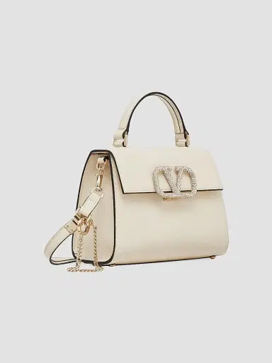 Valentino Garavani Women's Small VSling Top Handle Bag with Jewel Embroidery - Light Ivory Crystal | Thumbnail 2