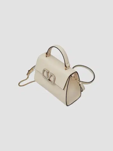 Valentino Garavani Women's Small VSling Top Handle Bag with Jewel Embroidery - Light Ivory Crystal | Thumbnail 5