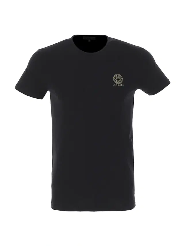 Versace Men's Logo Crewneck T-Shirt - Black