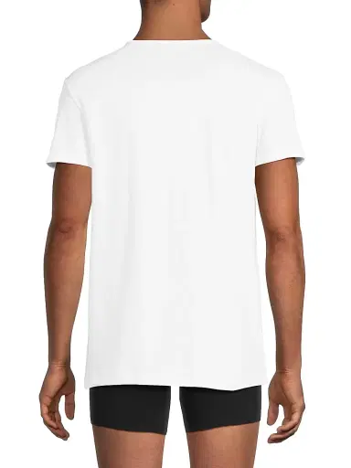 Versace Men's 2-Pack Topeka Bi-Stretch Cotton T-Shirt - White Black - Size Medium | Thumbnail 5