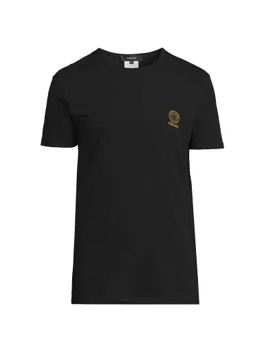 Versace Men's 2-Pack Topeka Bi-Stretch Cotton T-Shirt - White Black - Size Medium | Thumbnail 6