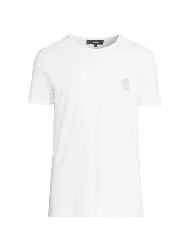 Versace Men's 2-Pack Topeka Bi-Stretch Cotton T-Shirt - White Black - Size Medium | Thumbnail 1