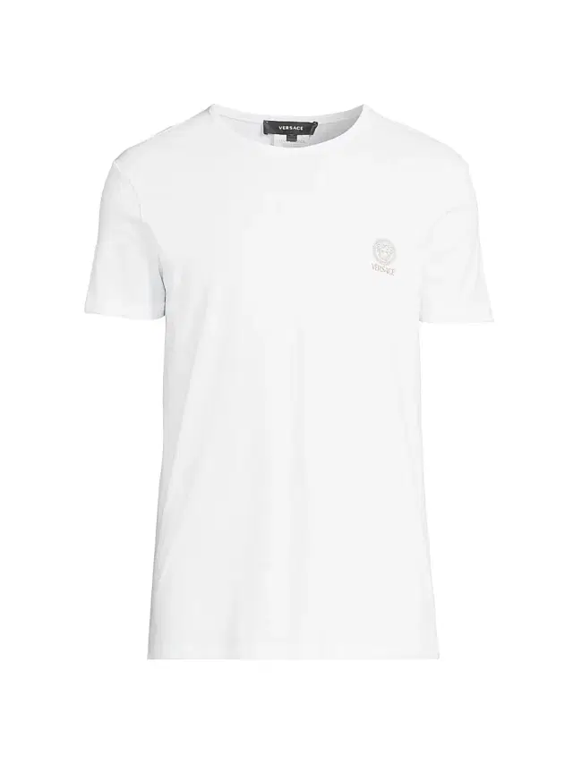Versace Men's 2-Pack Topeka Bi-Stretch Cotton T-Shirt - White Black
