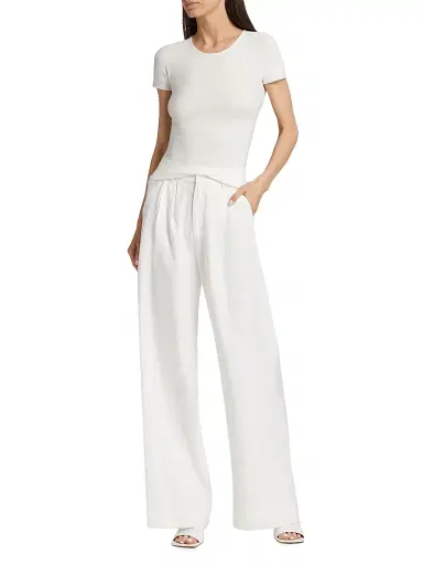 Giorgio Armani Women's Cap-Sleeve Knit Tee - Ivory - Size 14 | Thumbnail 2