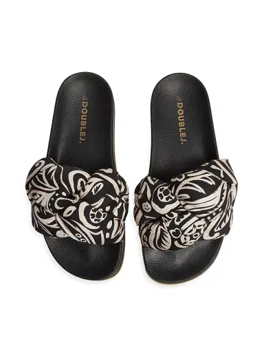 La DoubleJ Women's Treccia Slides - Fauve Black  Sandals | Thumbnail 3