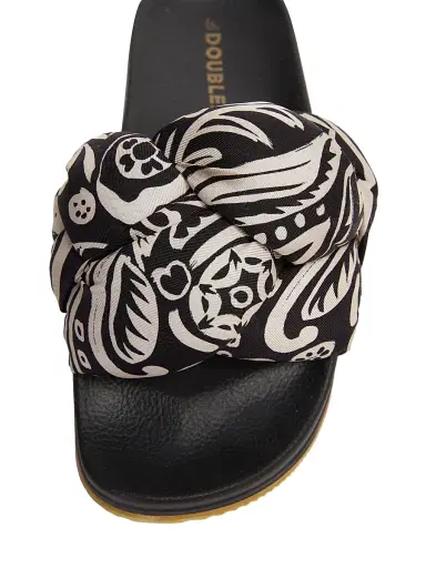 La DoubleJ Women's Treccia Slides - Fauve Black  Sandals | Thumbnail 4