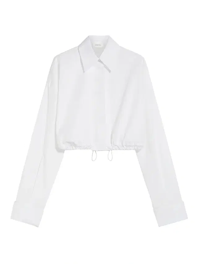 Women's Drawstring-Hem Cotton Crop Shirt - Optical White Women's Drawstring-Hem Cotton Crop Shirt - Optical White