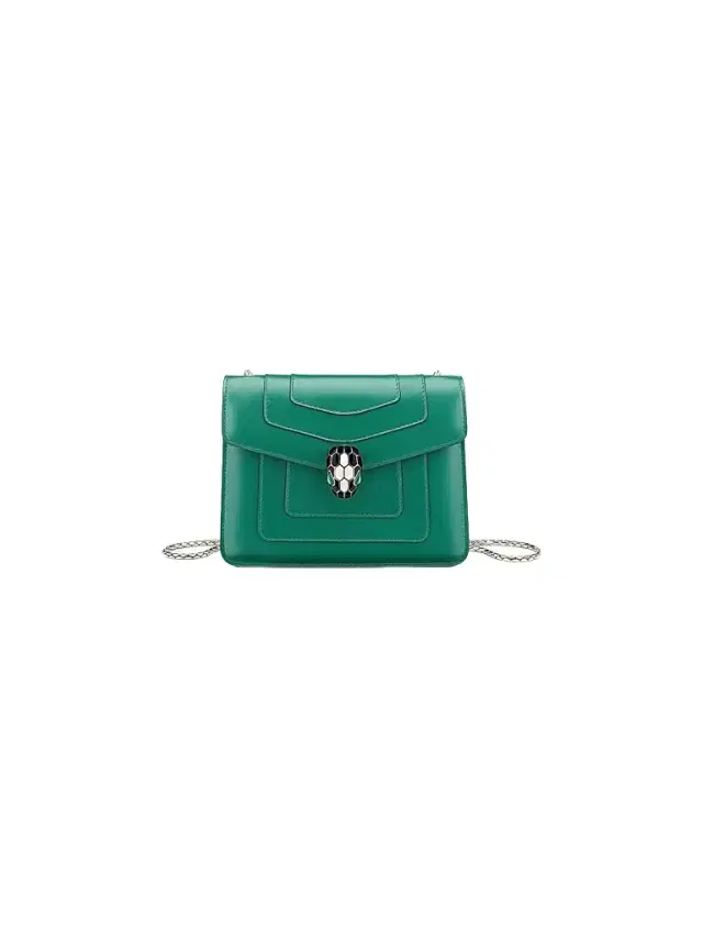 BVLGARI Women's  Serpenti Leather Crossbody Bag - Emerald Green