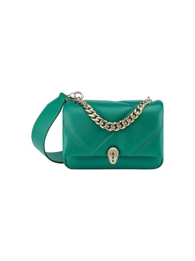 BVLGARI Women's Serpenti Cabochon Matelassé Leather Crossbody Bag - Jade Green
