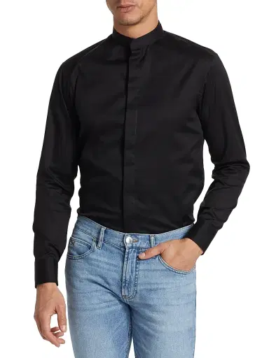 Emporio Armani Men's Ceremony Dress Shirt - Black - Size 17 | Thumbnail 3 Emporio Armani Men's Ceremony Dress Shirt - Black - Size 17 | Thumbnail 3