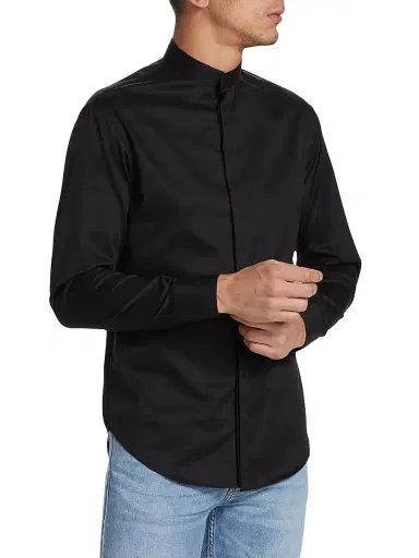 Emporio Armani Men's Ceremony Dress Shirt - Black - Size 17 | Thumbnail 4 Emporio Armani Men's Ceremony Dress Shirt - Black - Size 17 | Thumbnail 4