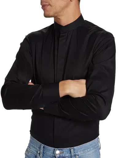 Emporio Armani Men's Ceremony Dress Shirt - Black - Size 17 | Thumbnail 6 Emporio Armani Men's Ceremony Dress Shirt - Black - Size 17 | Thumbnail 6