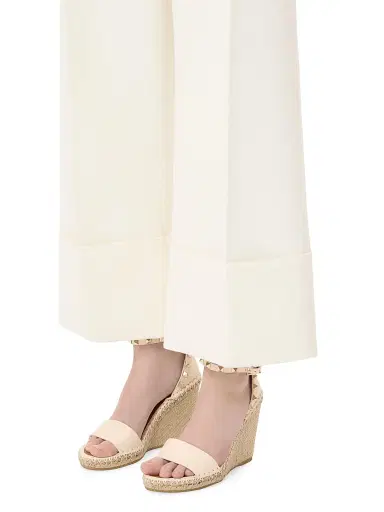 Valentino Garavani Women's Double Rockstud Grainy Calfskin Wedges 105MM - Light Ivory - Size 12 | Thumbnail 7 Valentino Garavani Women's Double Rockstud Grainy Calfskin Wedges 105MM - Light Ivory - Size 12 | Thumbnail 7