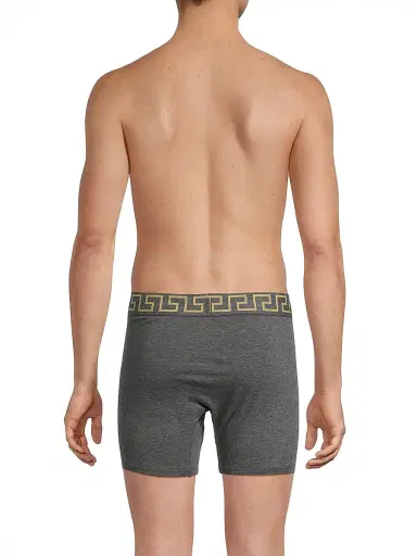 Versace Men's Greca Waistband Jersey Trunks - Grey Gold - Size XL | Thumbnail 5 Versace Men's Greca Waistband Jersey Trunks - Grey Gold - Size XL | Thumbnail 5