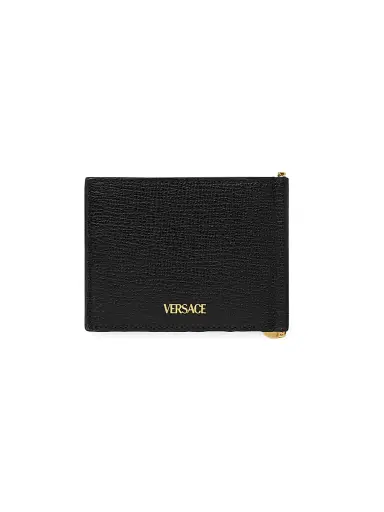 Versace Men's Bifold Leather Money Clip - Black Gold | Thumbnail 2