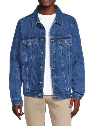 Palm Angels Men's Logo Denim Jacket - Light Blue | Thumbnail 2 Palm Angels Men's Logo Denim Jacket - Light Blue | Thumbnail 2