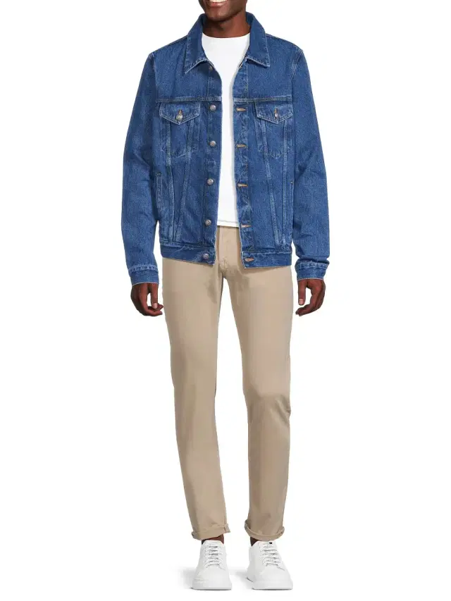 Men's Logo Denim Jacket - Light Blue