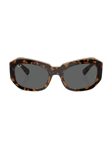 Ray-Ban Women's Beate Pillow 56MM Wrap Sunglasses - Dark Havana Blue | Thumbnail 2