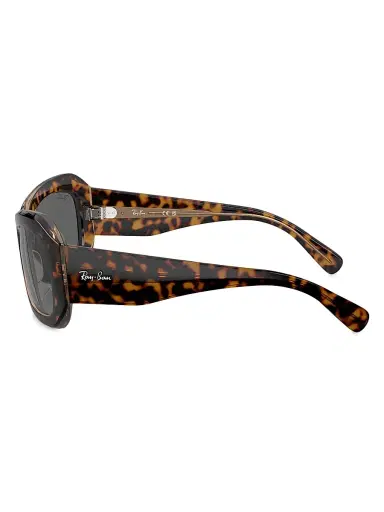 Ray-Ban Women's Beate Pillow 56MM Wrap Sunglasses - Dark Havana Blue | Thumbnail 3