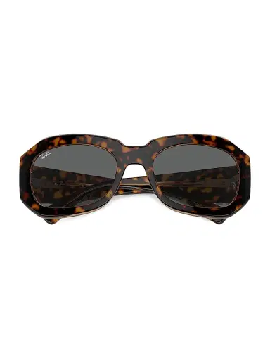 Ray-Ban Women's Beate Pillow 56MM Wrap Sunglasses - Dark Havana Blue | Thumbnail 5