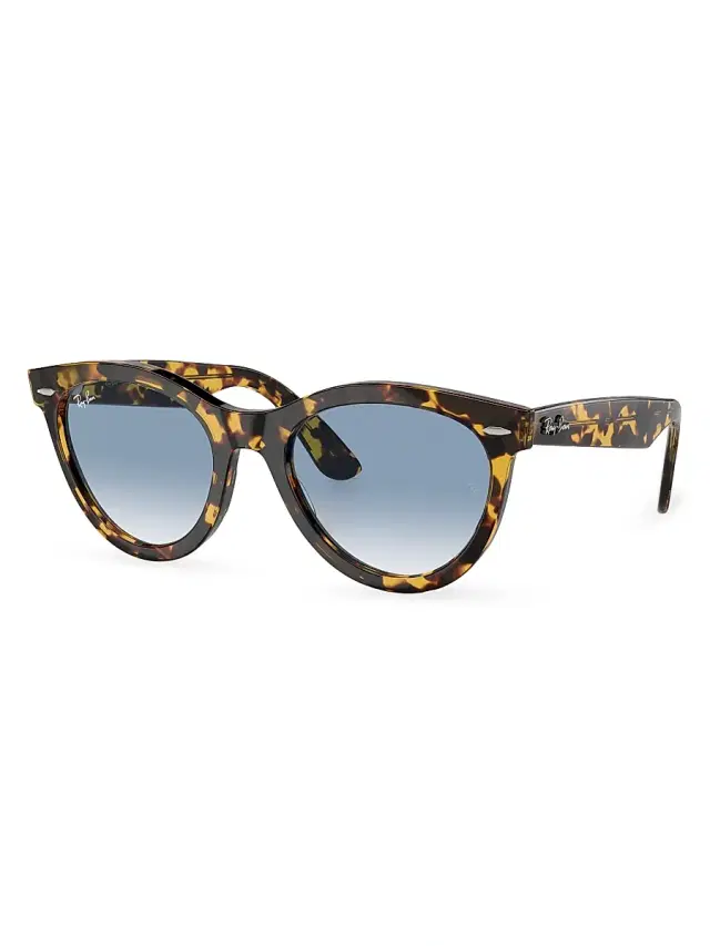 Ray-Ban Women's Wayfarer Way 51MM Oval Sunglasses - Yellow Havana Blue Gradient