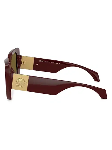 Versace Women's Medusa Plaque 54MM Square Sunglasses - Wine Gold Olive | Thumbnail 3