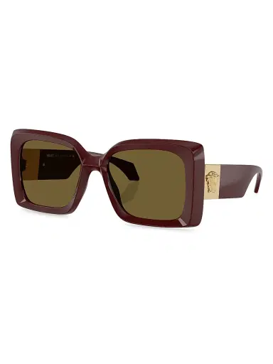 Versace Women's Medusa Plaque 54MM Square Sunglasses - Wine Gold Olive | Thumbnail 1