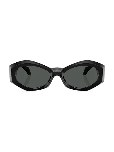 Versace Women's 54MM Geometric Sunglasses - Black Gold Dark Grey | Thumbnail 2