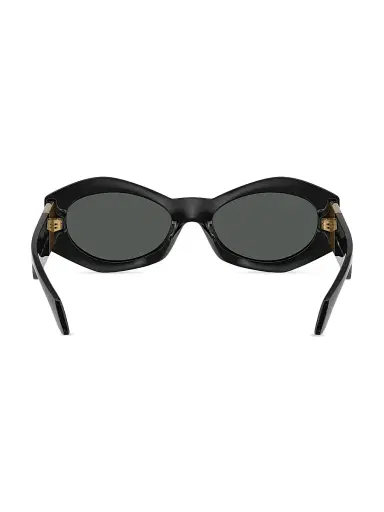 Versace Women's 54MM Geometric Sunglasses - Black Gold Dark Grey | Thumbnail 4