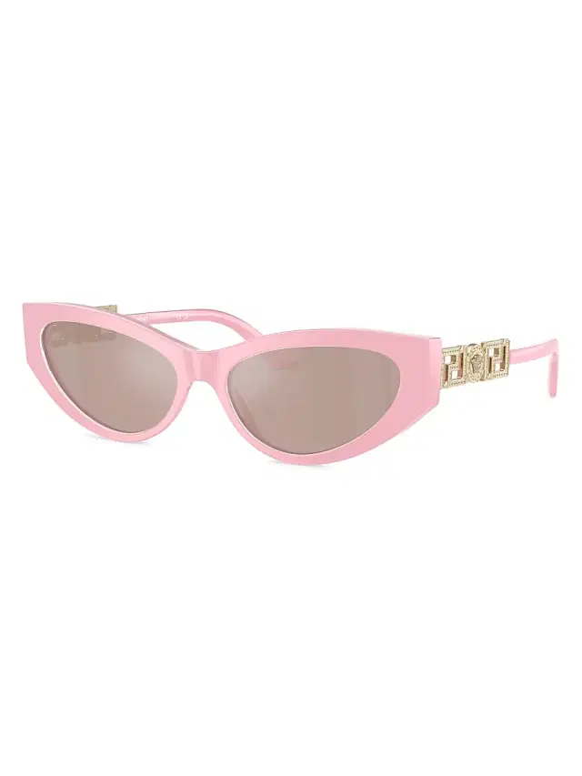 Women's Bright Greca 56MM Cat-Eye Sunglasses - Pink Gold Rose