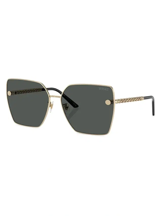 Versace Women's 63MM Square Sunglasses - Gold Black Dark Grey