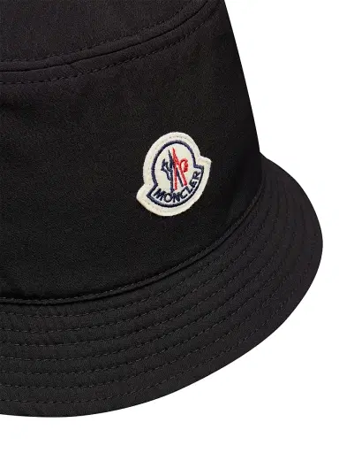 Moncler Women's Bucket Hat with Logo Patch - Black | Thumbnail 3 Moncler Women's Bucket Hat with Logo Patch - Black | Thumbnail 3