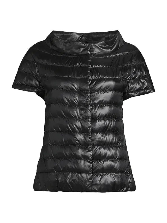 Herno Women's Iconico Emilia Cap-Sleeve Down Puffer Jacket - Black