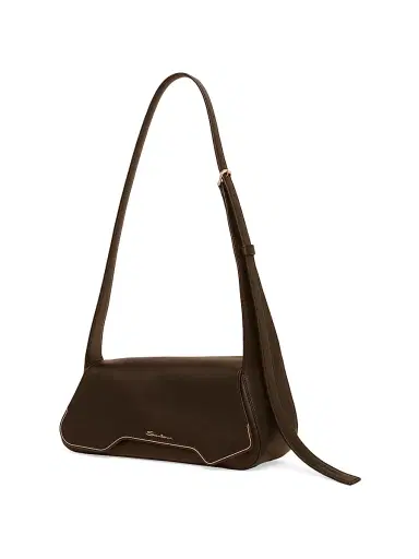 Santoni Women's Soft Pluto Leather Shoulder Bag - Dark Brown | Thumbnail 2 Santoni Women's Soft Pluto Leather Shoulder Bag - Dark Brown | Thumbnail 2