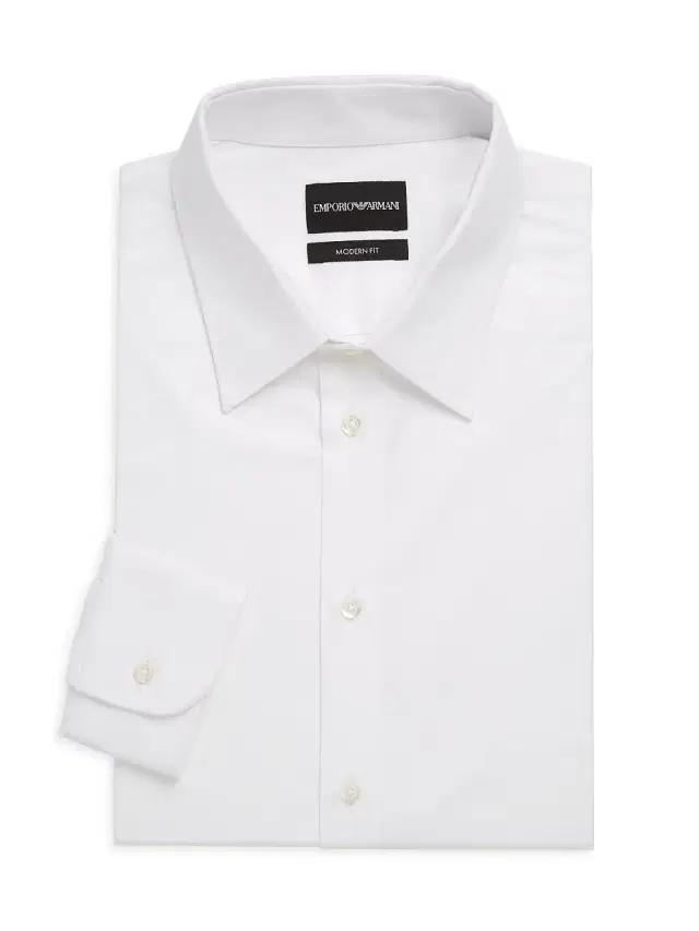 Men's Modern-Fit Solid Dress Shirt - White