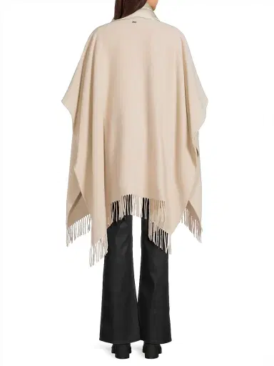 HERNO Women's Wool-Cashmere Open Poncho - Champagne | Thumbnail 5 HERNO Women's Wool-Cashmere Open Poncho - Champagne | Thumbnail 5
