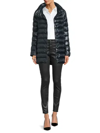 HERNO Women's Iconico Amelia Down Coat - Navy - Size 0 | Thumbnail 2