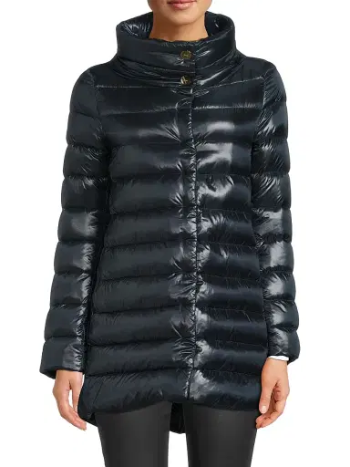HERNO Women's Iconico Amelia Down Coat - Navy - Size 0 | Thumbnail 3