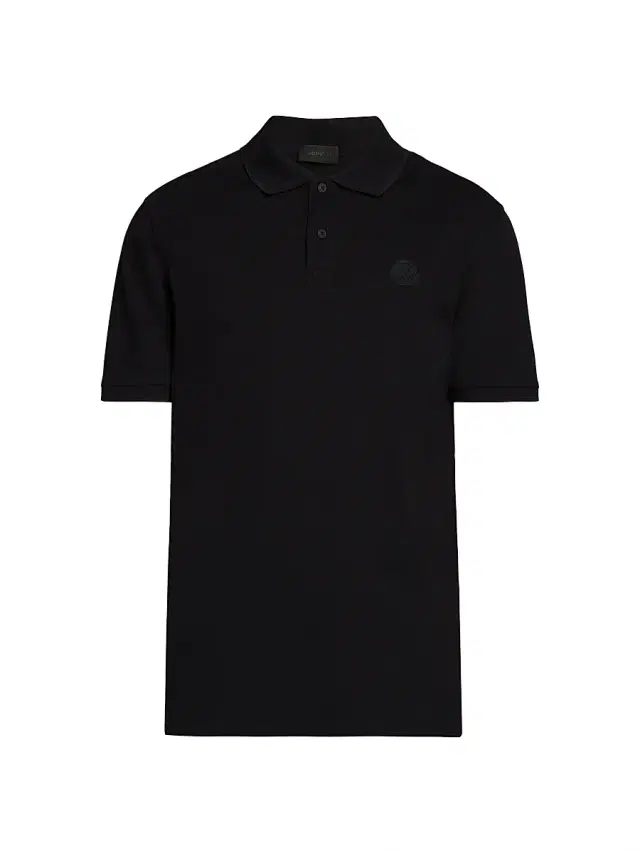 Men's Short Sleeve Logo Patch Polo Shirt - Black